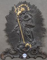 Maria Immaculata. Deutsch 19./20. Jh. Metall, teilw. vergoldet; auf Rocaillesockel stehende