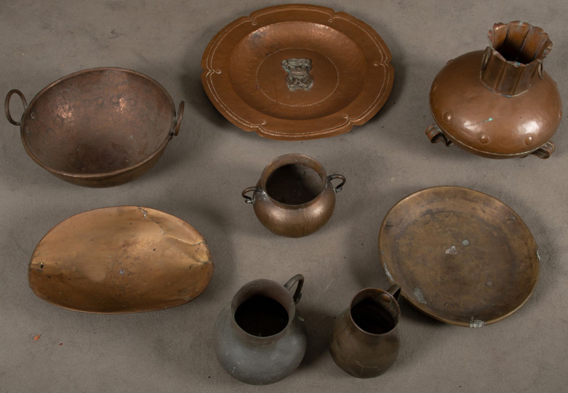 Konvolut Bronze, Kupfer und Messing. Deutschland / Südamerika 19./20. Jh. Bestehend aus: Vier