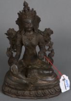 Bajra Sattva. Asien. Bronze, H=20,5 cm.