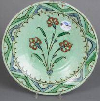 Bedeutender Fayence-Teller. Iznik 16./17. Jh. Bunt bemalt mit Floraldekor und geometrischer