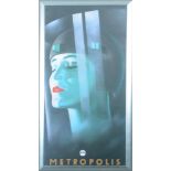 Plakat „Metropolis“, gerahmt, 83,5 x 42,5 cm. **