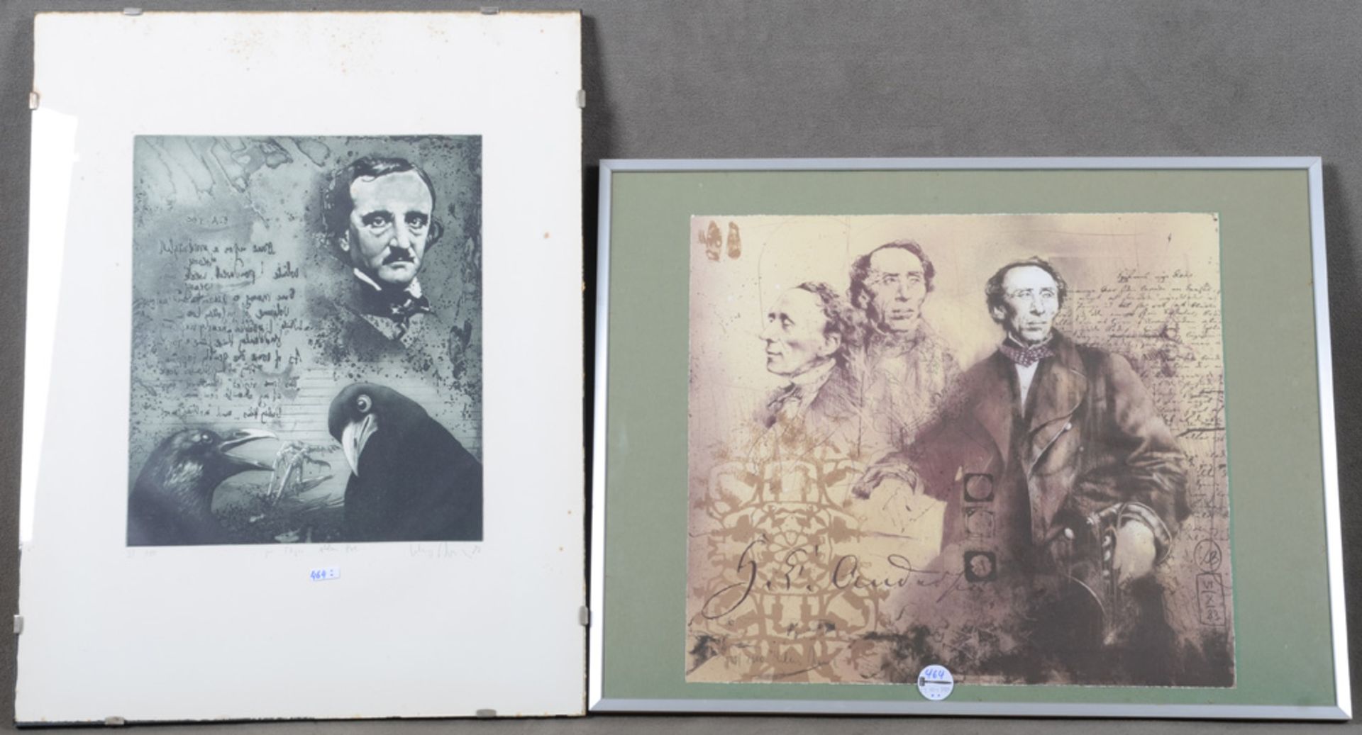 Klaus Böttger (1943-1993). Zwei Lithographien: „Zu Edgar Allan Poe“ 31/150, re./u./sign./dat. (19)82