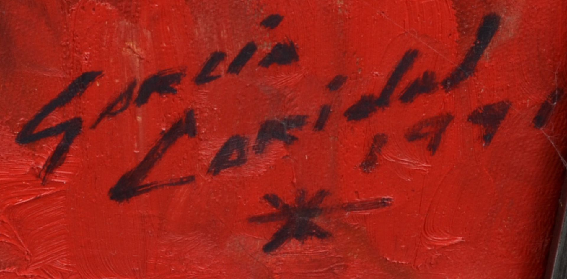 Miguel Garcia Caridad (Maler des 20. Jhs.). Stillleben mit Teeservice und gelbem Tulpenstrauß. Öl/ - Image 2 of 3