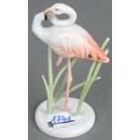 Flamingo. Rosenthal 20. Jh. Porzellan, naturalistisch modelliert und staffiert; am Boden grüne