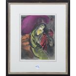 Marc Chagall, „Jeremias“. Farblithographie, hi./Gl. gerahmt, 35 x 26 cm. Mit Zertifikat der