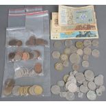 Konvolut Münzen und Geldscheine, meist Europa, u.a. Deutschland, England, Finnland, Österreich,