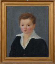 Maler des 19. Jhs. Porträt eines Knaben. Öl/Lw., aufgezogen, gerahmt, 54 x 44 cm.