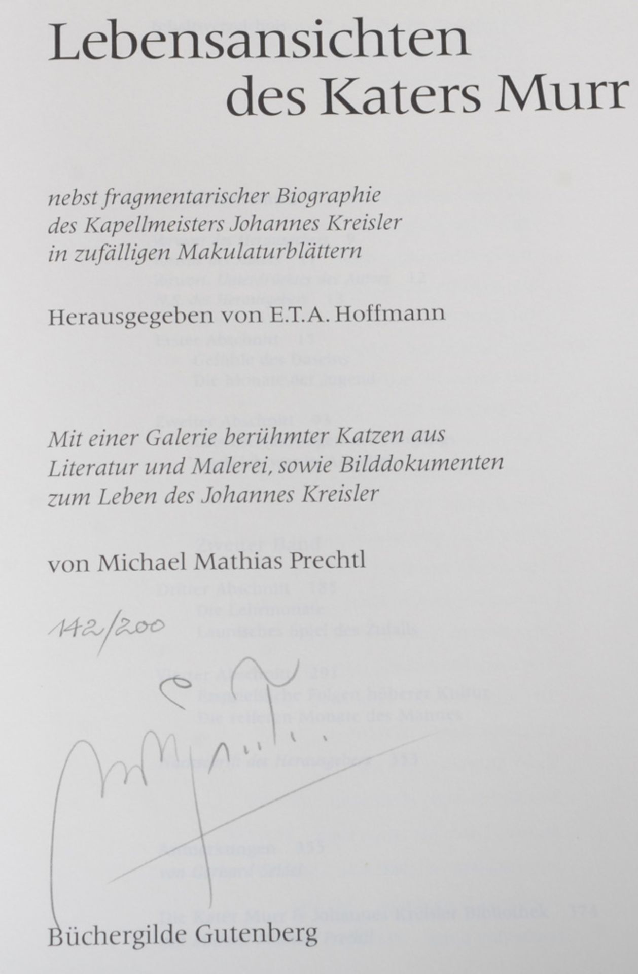 E.T.A. Hoffmann (Hrsg.), „Lebensansichten des Katers Murr“, illustriert von Michael Mathias Prechtl, - Image 2 of 6