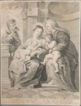 Peter Paul Rubens (1577-1640). Die Hl. Familie mit der hl. Elisabeth und dem Johannesknaben.