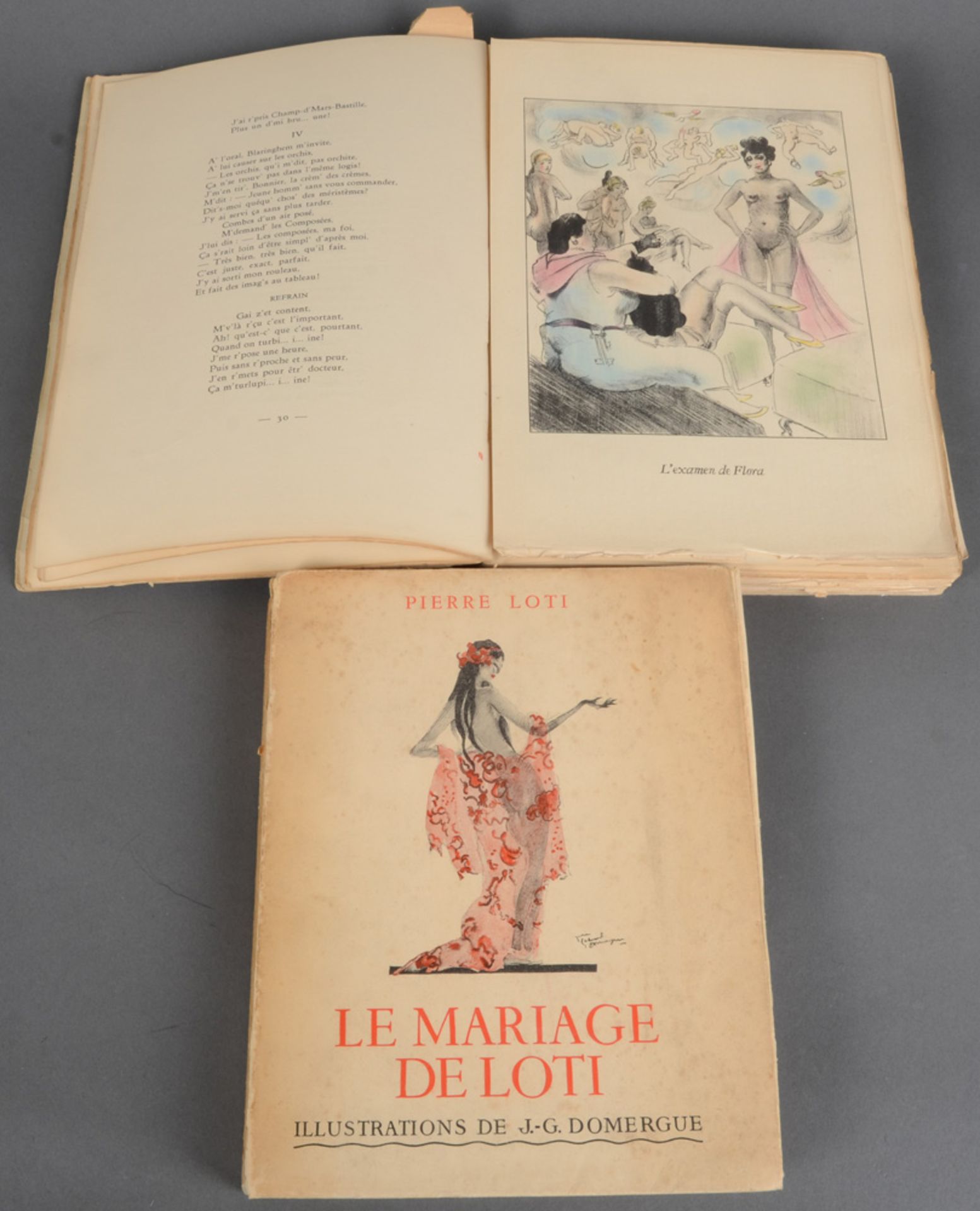 Zwei Bücher in französischer Sprache: Vidame de Bozegy, „Les Filles de Loth et autres poemes erotiqu
