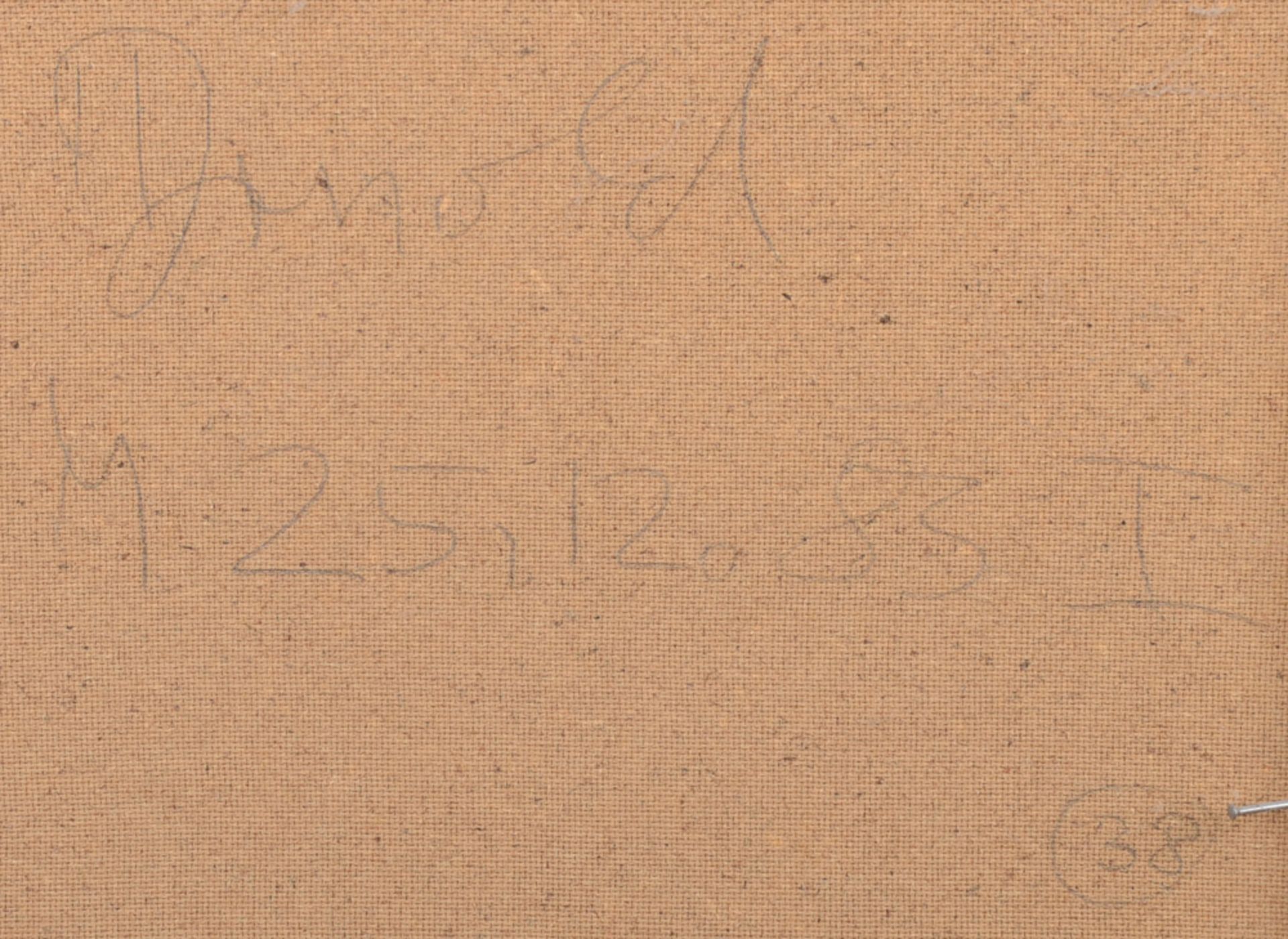 M. Arnold (Maler des 20. Jhs.). Blumenstillleben. Öl/Spanplatte, verso sign., gerahmt, 50 x 40 cm. - Image 2 of 2