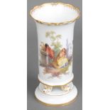 Vase. Meissen 19. Jh. Porzellan, bunt bemalt mit Watteauszene in Parklandschaft und Blumen; am Boden