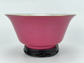 A large Chinese red monochrome bowl, Qing Dynastry Pr. 