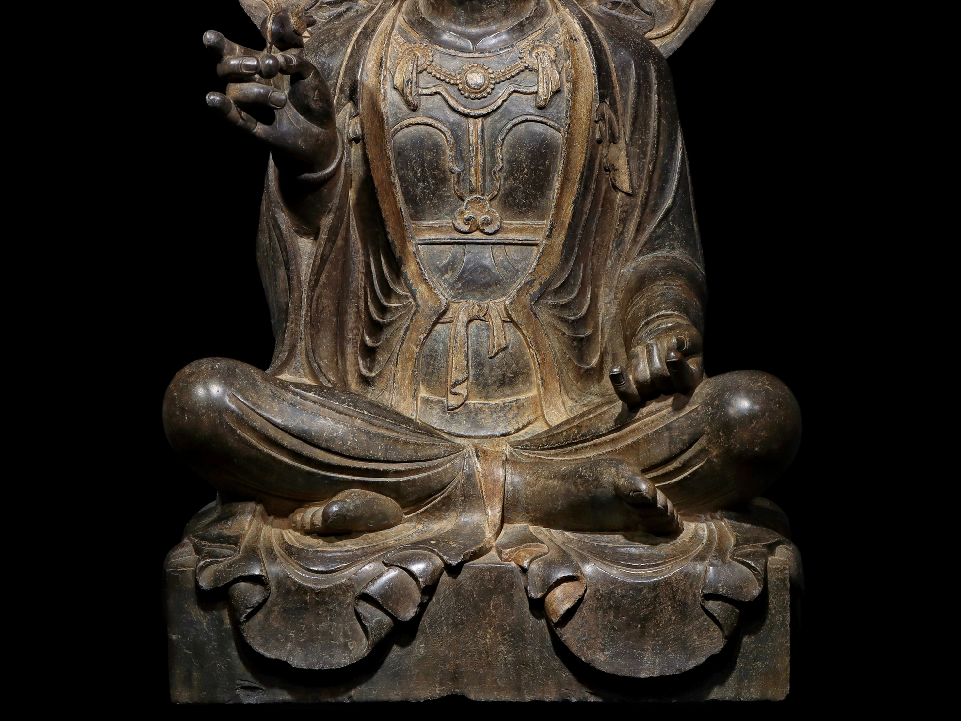A Chinese stone sculpture, 14TH Century earlier Pr. Collection of NARA private gallary. - Image 5 of 9