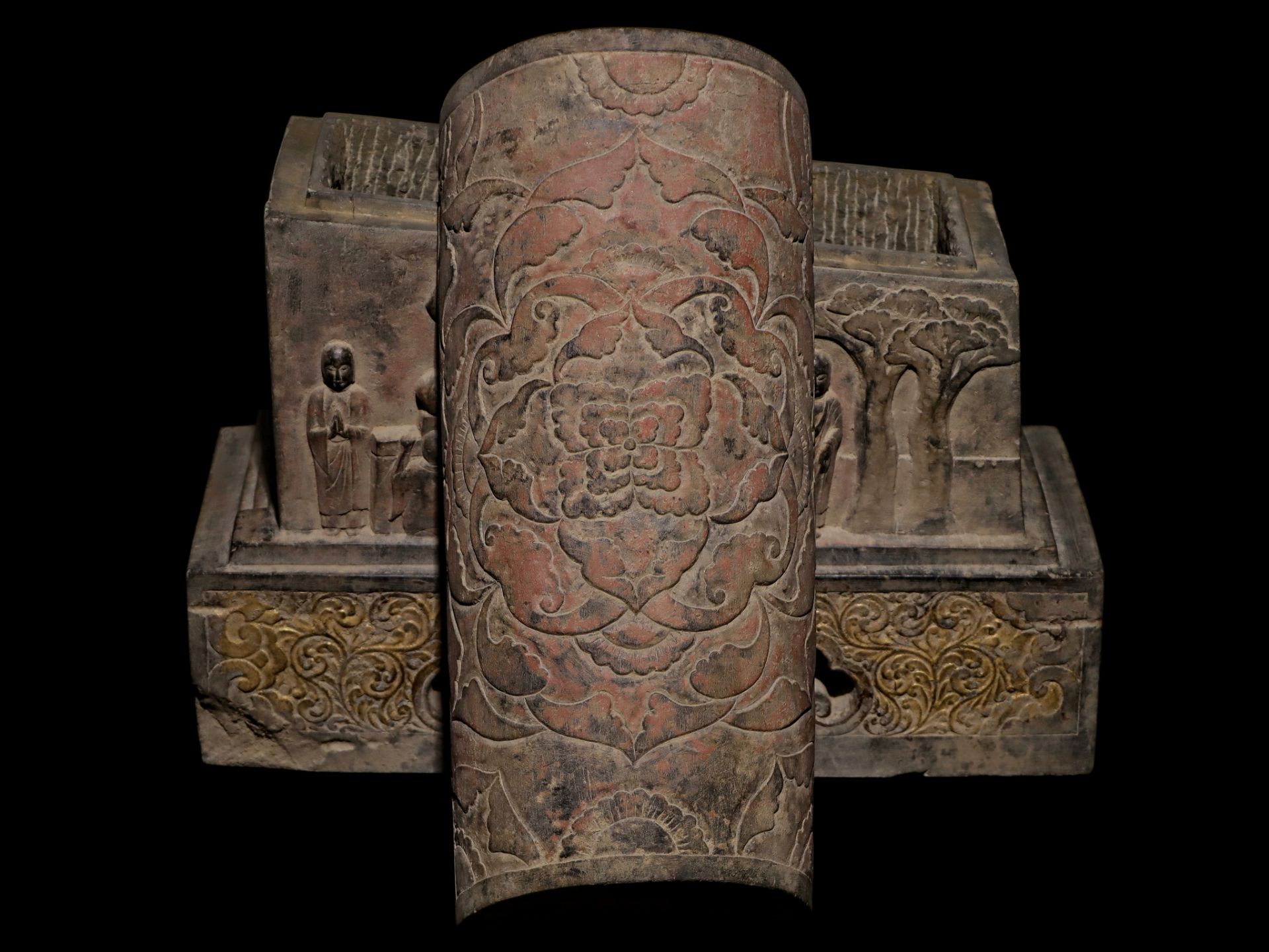 A Chinese stone sculpture, 14TH Century earlier Pr. Collection of NARA private gallary. - Image 5 of 9