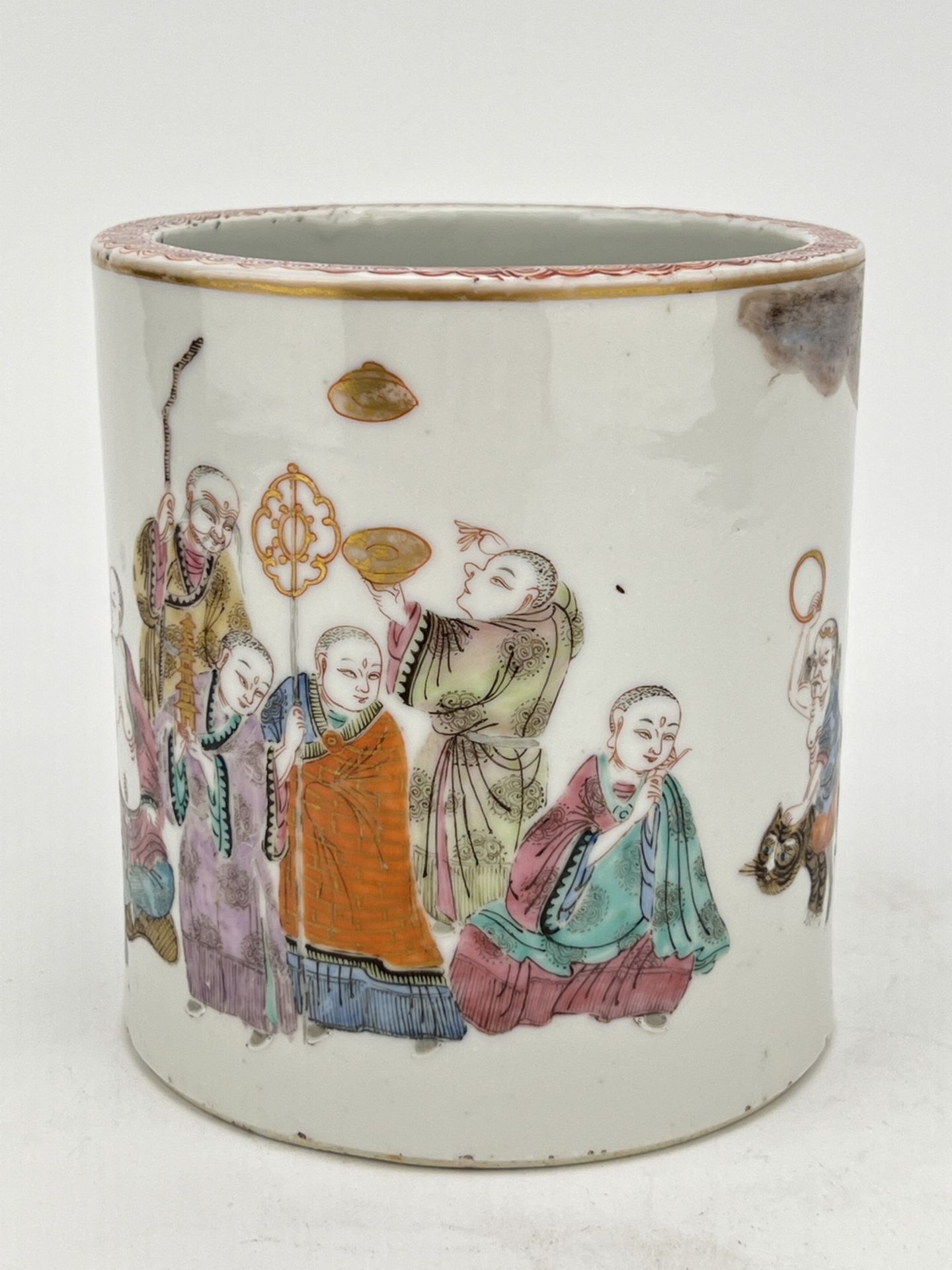 A Chinese Famille Rose brushpot, 18TH/19TH Century Pr.  - Image 3 of 9