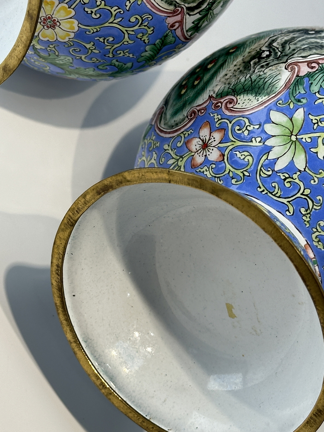 FINE CHINESE CLOISONNE PAIR VASEs with  PHONEXES 19TH Century. - Image 8 of 13