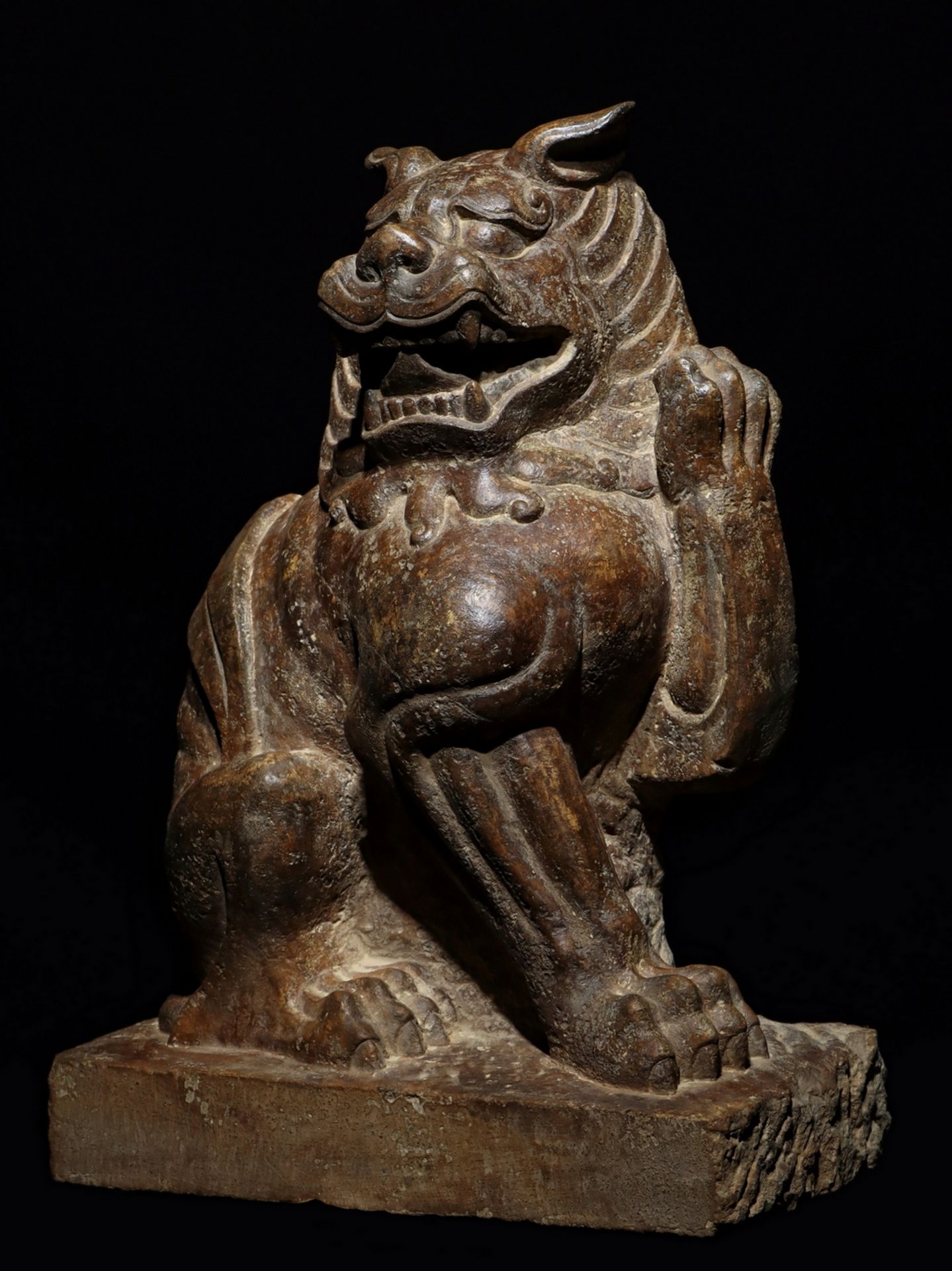 A Chinese stone sculpture, 14TH Century earlier Pr. Collection of NARA private gallary. - Image 2 of 9