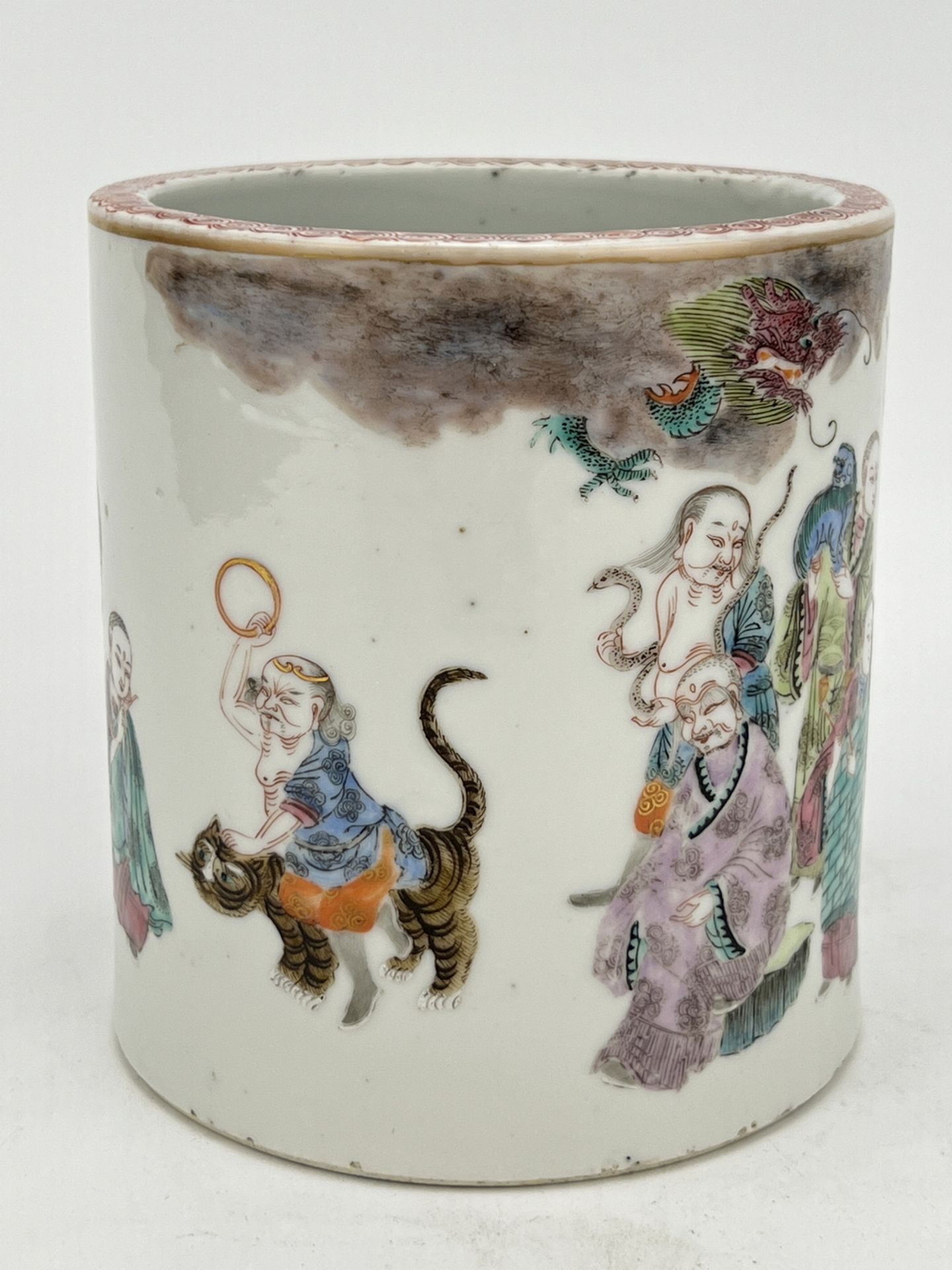 A Chinese Famille Rose brushpot, 18TH/19TH Century Pr.  - Image 4 of 9