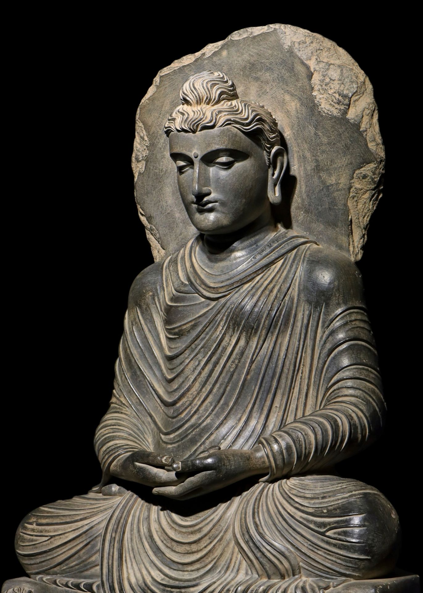 A Chinese stone sculpture, 14TH Century earlier Pr. Collection of NARA private gallary. - Image 6 of 9