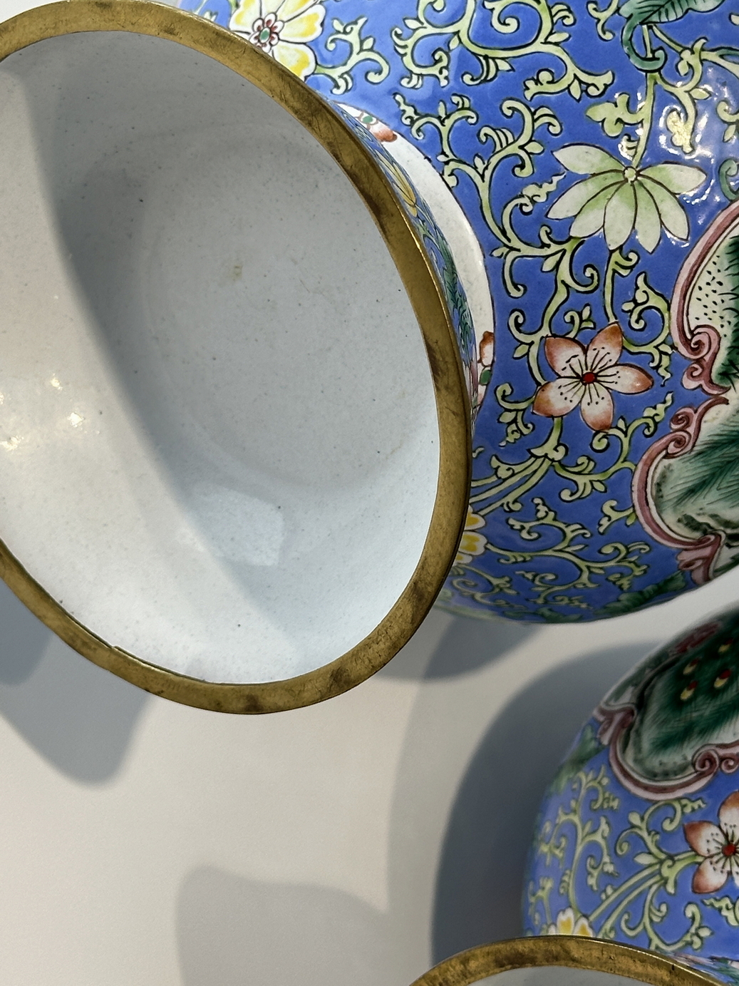 FINE CHINESE CLOISONNE PAIR VASEs with  PHONEXES 19TH Century. - Image 7 of 13