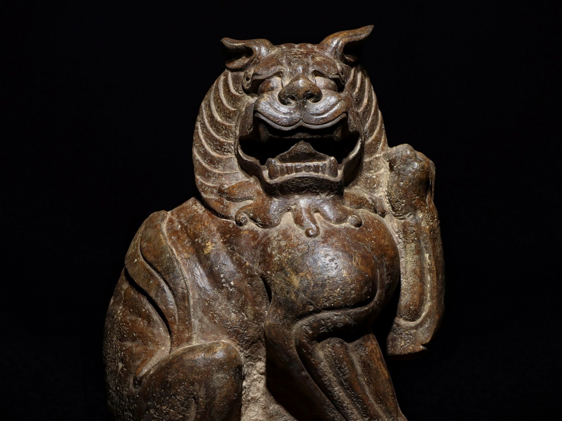 A Chinese stone sculpture, 14TH Century earlier Pr. Collection of NARA private gallary. - Image 4 of 9