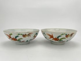 A pair of Chinese Famille Rose bowls, 18TH/19TH Century Pr.