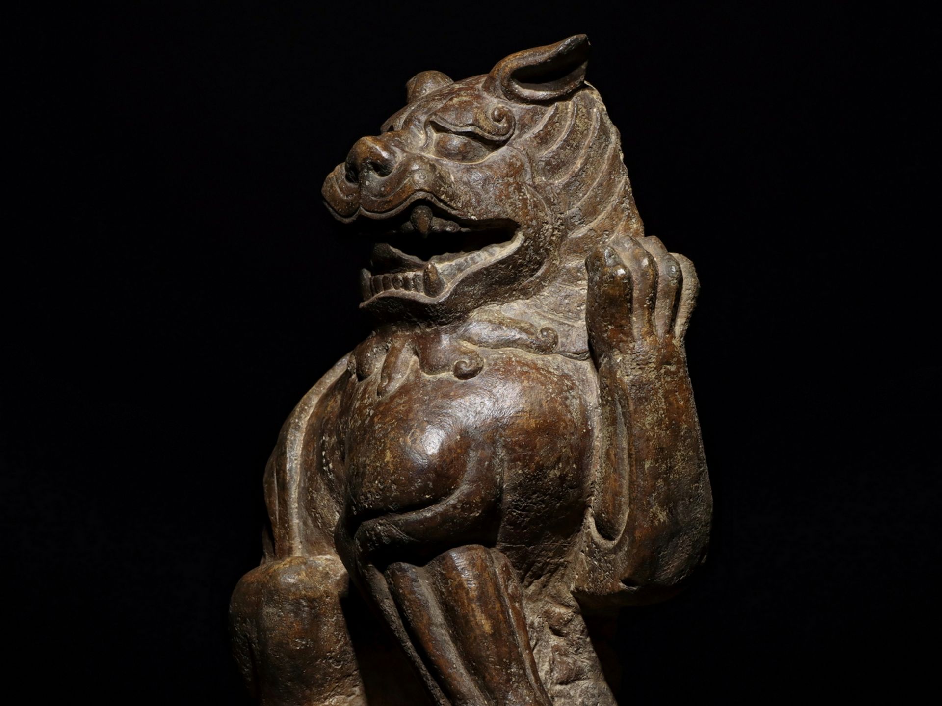 A Chinese stone sculpture, 14TH Century earlier Pr. Collection of NARA private gallary. - Image 7 of 9