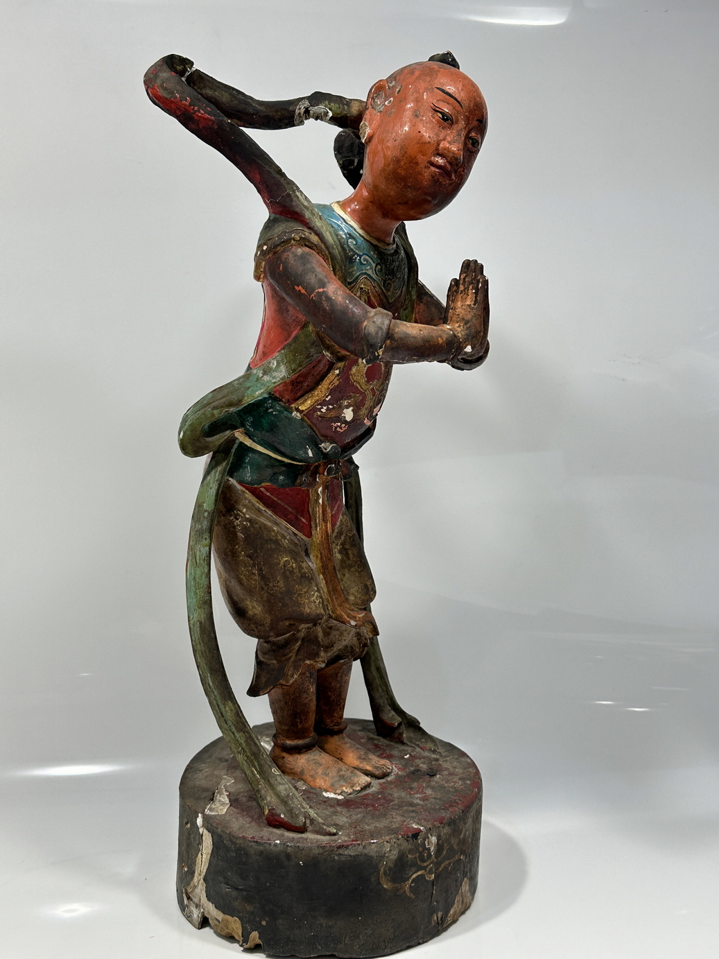 A Chinese wood sculpture, 14TH Century earlier Pr. Collection of NARA private gallary. - Image 8 of 15