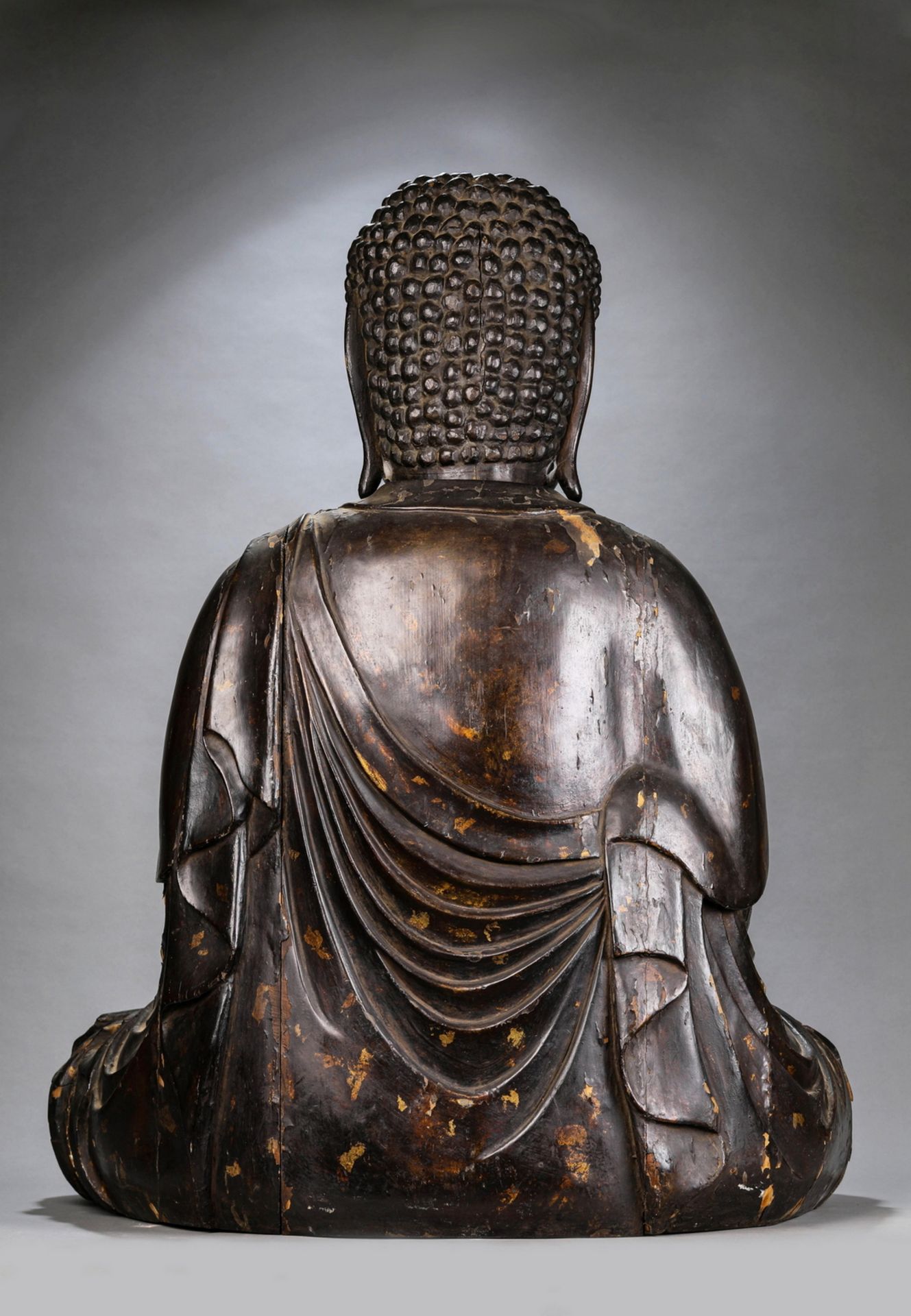 A Chinese wood figure, 12TH/15TH Century Pr. - Bild 7 aus 7