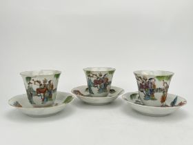 A set of Chinese cups with saucer, 19TH/20TH Century Pr.