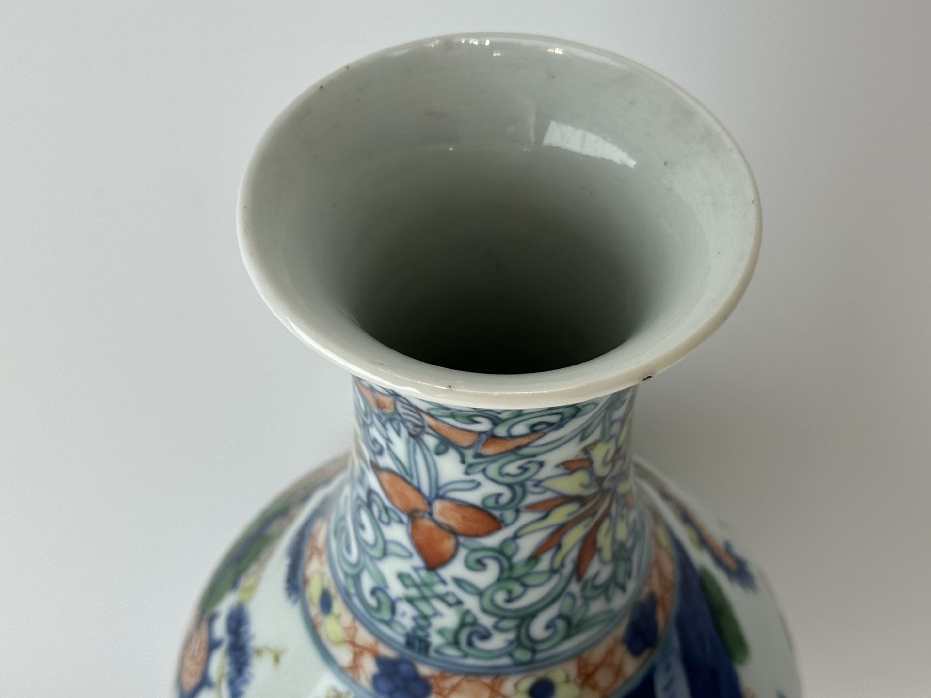 Chinese Doucai Porcelain Vase, Qianlong Mark. - Bild 11 aus 23
