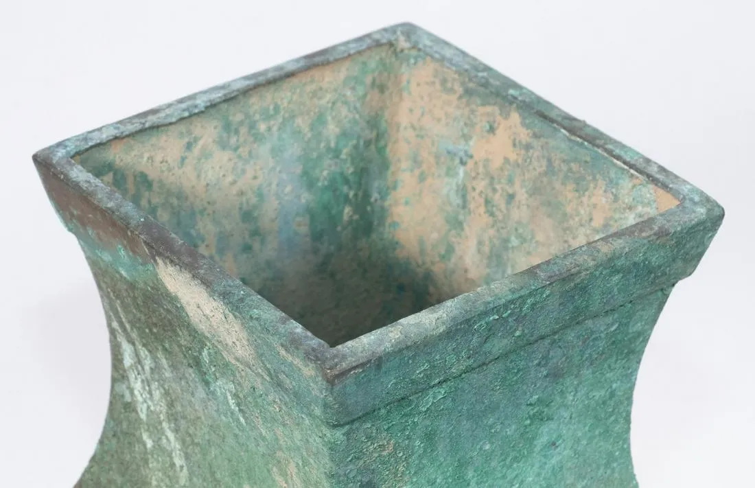 PR OF CHINESE LARGE PATINATED BRONZE COVERED URNS - Image 3 of 4