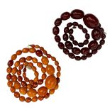 Amber Type Graduated Bead Necklaces 