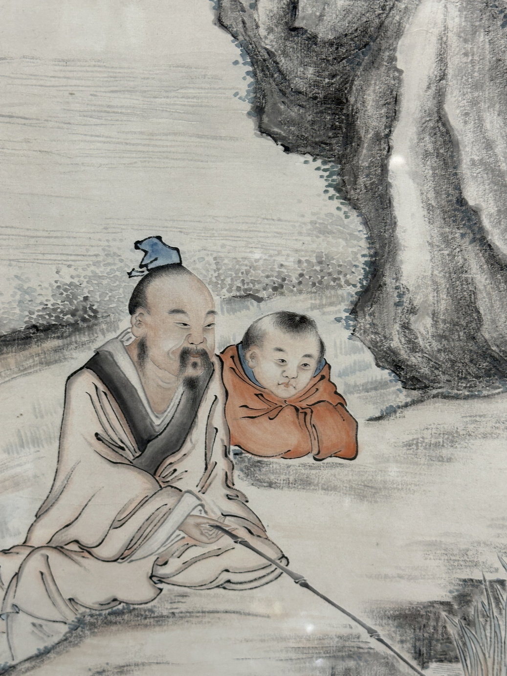 4 Chinese Ink Drawings of Guidance of Enlightenment Panels , Follower of Zhang Daqian - Image 8 of 15