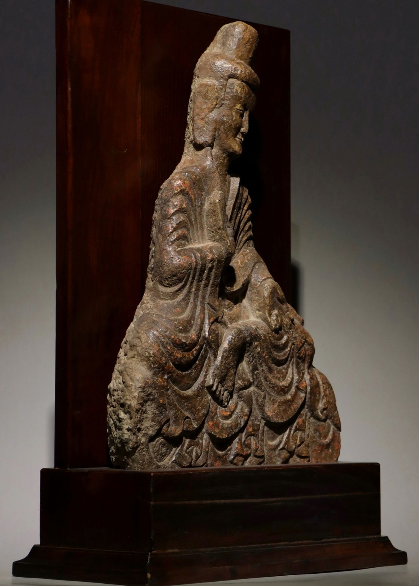 A Chinese stone sculpture, 14TH Century earlier Pr. Collection of NARA private gallary. - Image 4 of 9