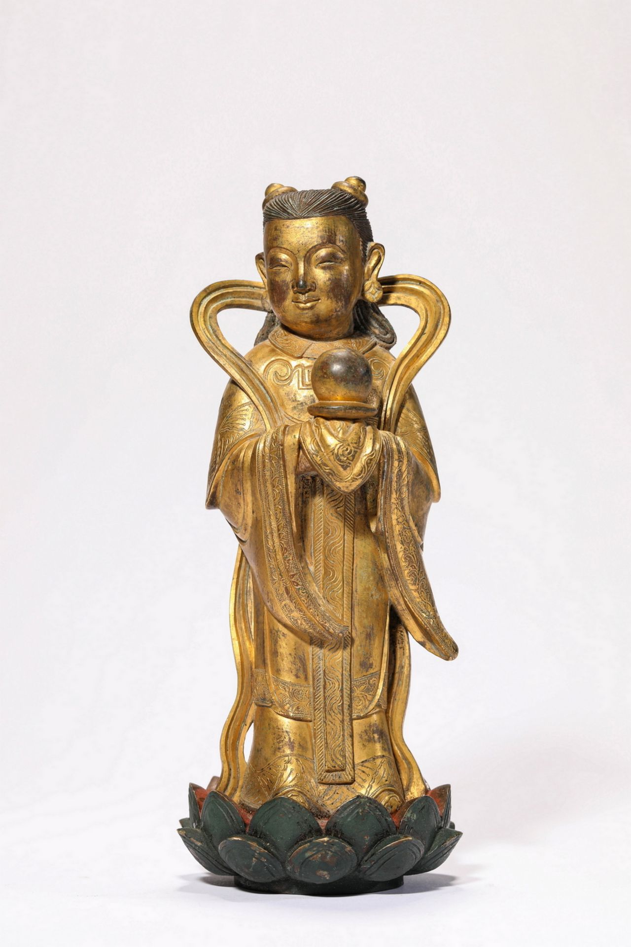 A pair Chinese bronze figures, 16TH/17TH Century Pr.Collection of NARA private gallary.  - Image 6 of 9