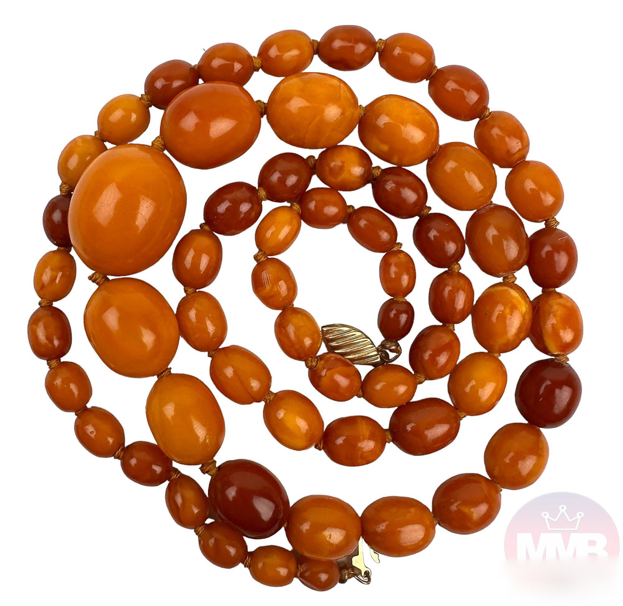 Amber Type Graduated Bead Necklaces  - Image 4 of 6