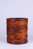 A Chinese bamboo carved brush pot, 17TH/18TH Century Pr.