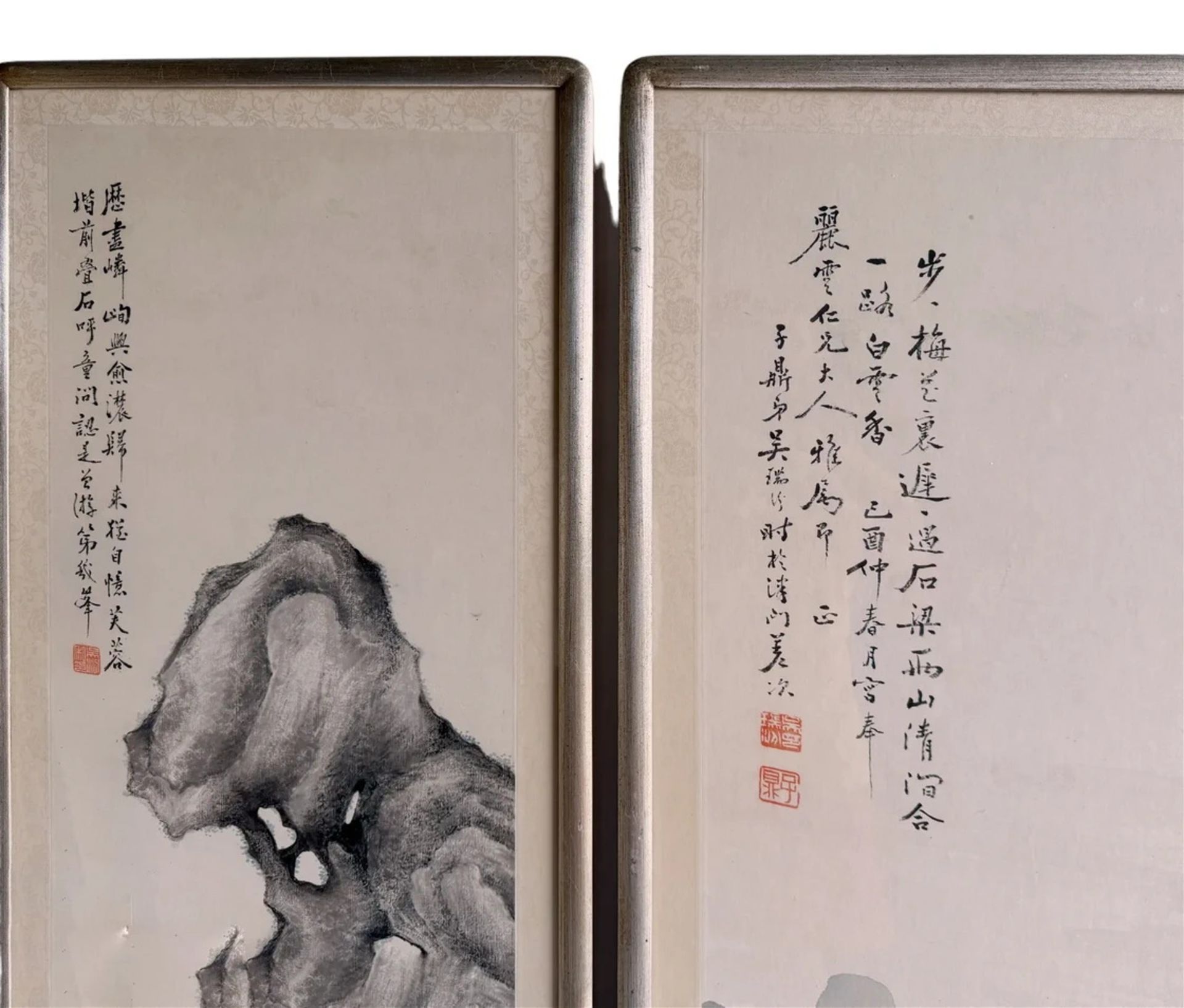 4 Chinese Ink Drawings of Guidance of Enlightenment Panels , Follower of Zhang Daqian - Bild 14 aus 15