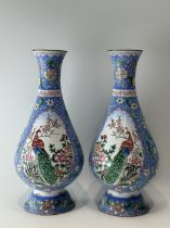 FINE CHINESE CLOISONNE PAIR VASEs with PHONEXES 19TH Century.