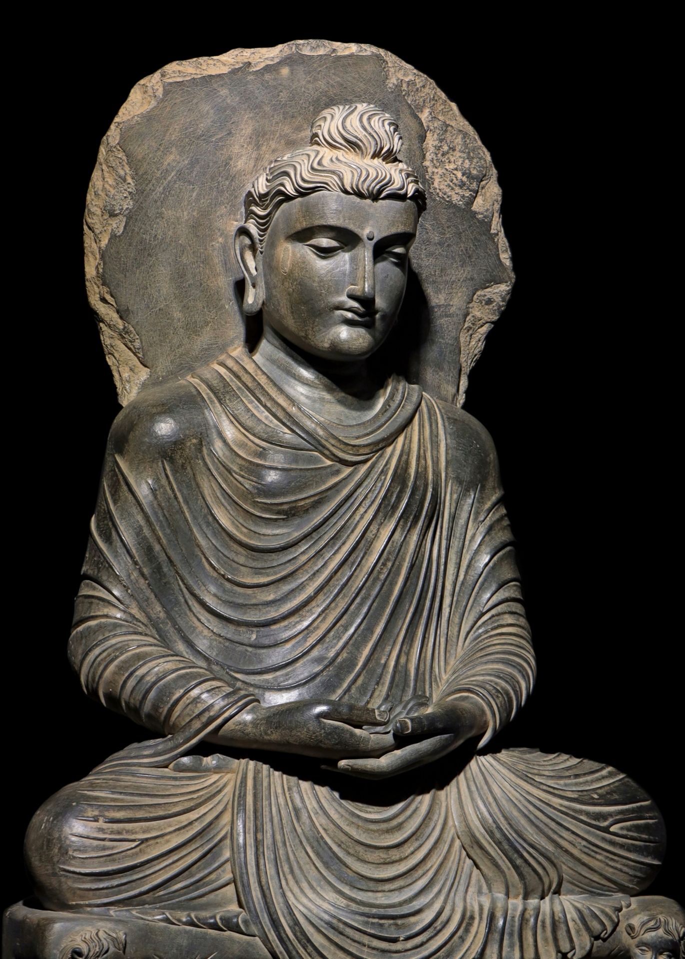 A Chinese stone sculpture, 14TH Century earlier Pr. Collection of NARA private gallary. - Image 7 of 9