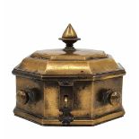 Indian spice box, a box made of brass. Total height: 11.5 cm. Width: 16 cm. Period: 20th century