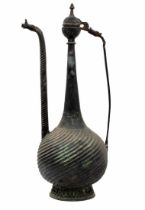 Chinese jug made of blackened brass, a jug made in the style of ancient Indian jugs that were made