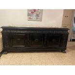 Old German sideboard, a sideboard, more than a century old, made of hand-carved wood. Dimensions :