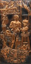 Copper relief - an allegory for sculpture, description of an artist his studio (allegory to