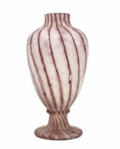Glass jar, artistic studio glass - handmade. Width: 9 cm. Height: 18.5 cm. Period: 20th century