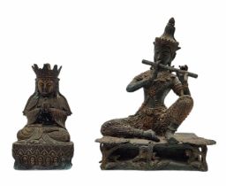 2 metal figurines, asian decorative figurines. Height respectively: 13.5, 19 cm. Period: 20th