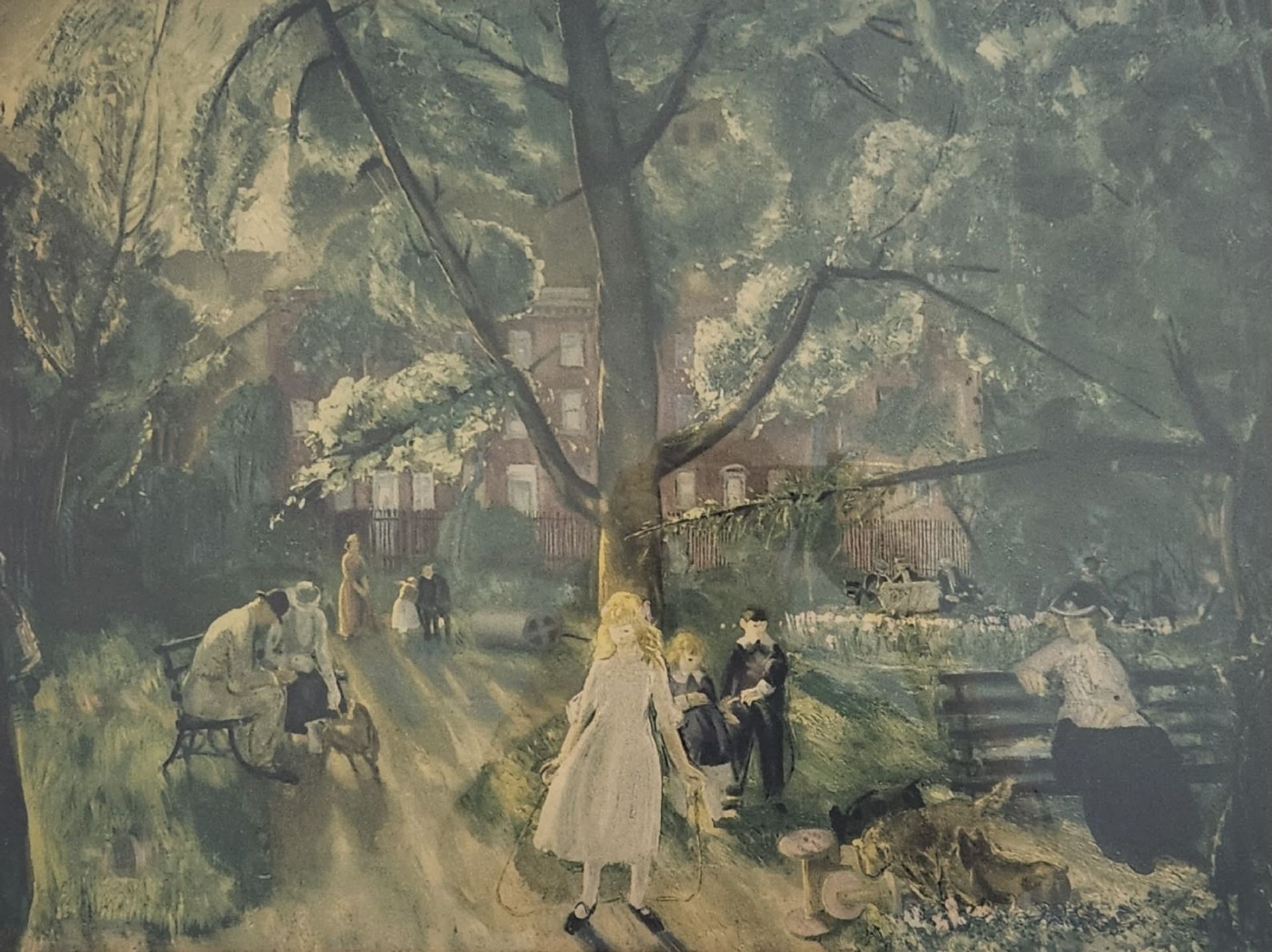 'Grammersea Park' - painting, george Bellows (USA, 1882 – 1925 George Bellows) - 'Gramercy Park' -