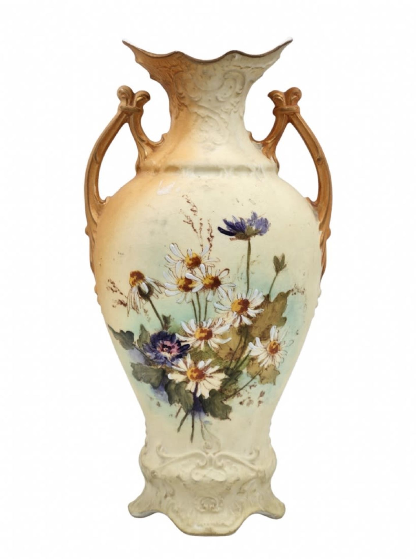 An antique Austrian vase from the last quarter of the 19th century, made of porcelain decorated,
